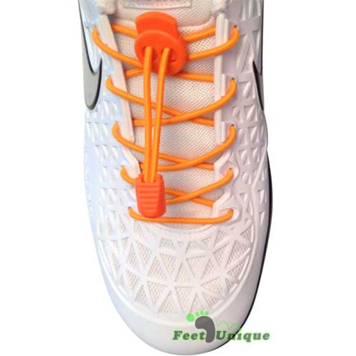 Cordones elásticos naranja neón