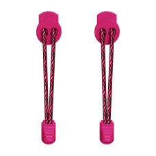Cordones elásticos negros y rosa fucsia