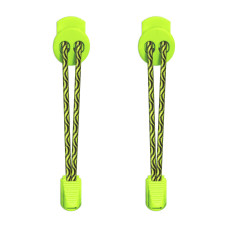 Cordones elásticos negros y amarillo neón