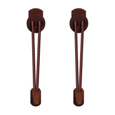 Cordones elásticos de rayas marrón oscuro
