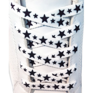 Cordones - 10mm Blancos con estrellas negras