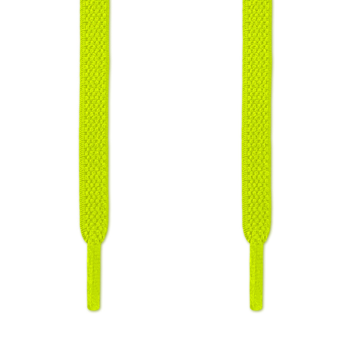 Cordones planos elásticos amarillo neón (sin atar)