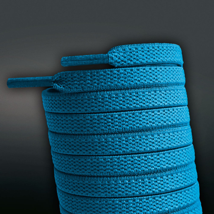 Cordones planos elásticos azul turquesa (sin atar)