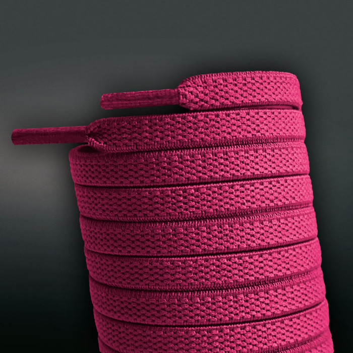 Cordones planos elásticos rosa fucsia (sin atar)