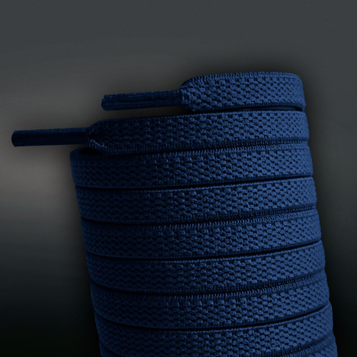 Cordones planos elásticos azul marino (sin atar)