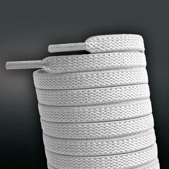 Cordones planos elásticos blancos (sin atar)