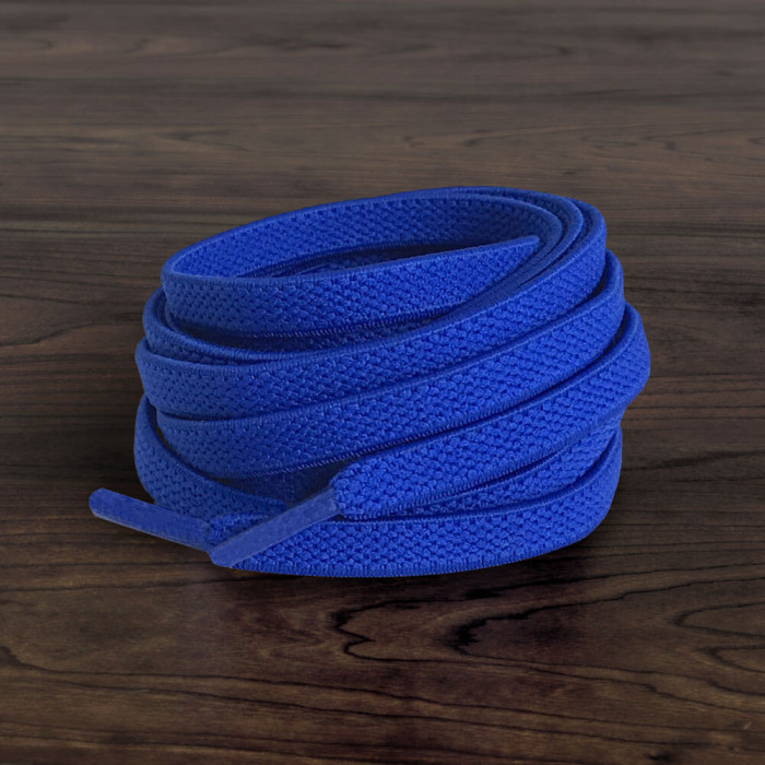 Cordones planos elásticos azules (sin atar)