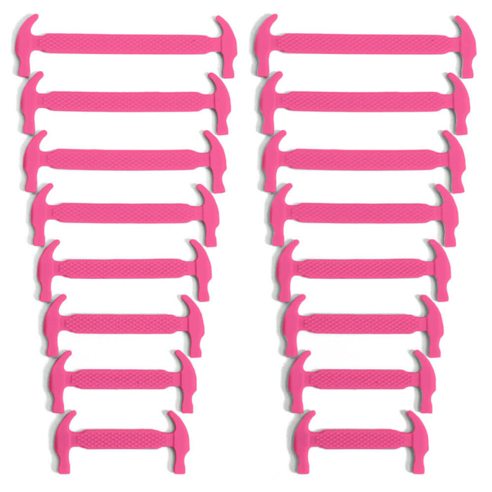 Cordones elásticos de silicona rosa fucsia